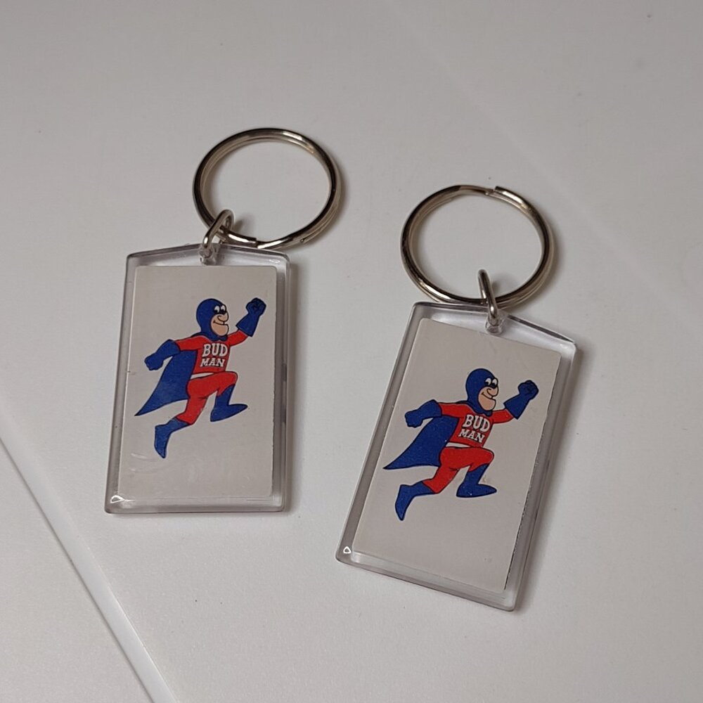 Set Of 2 Very Cool Bud Man Keychains